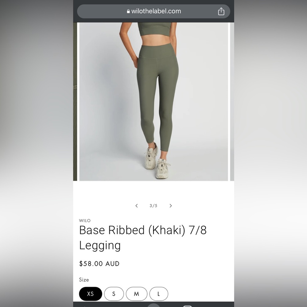 Wilo The Label yoga leggings! Size XS, Excellent Condition